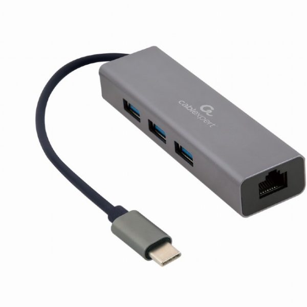 TECHMADE GEMBIRD HUB USB-C GYGABIT 3.1 ADATTATORE 3 PORTE
