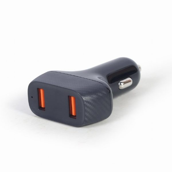 TECHMADE GEMBIRD 2-portUSB CAR FAST CHARGER,36 W, NERO