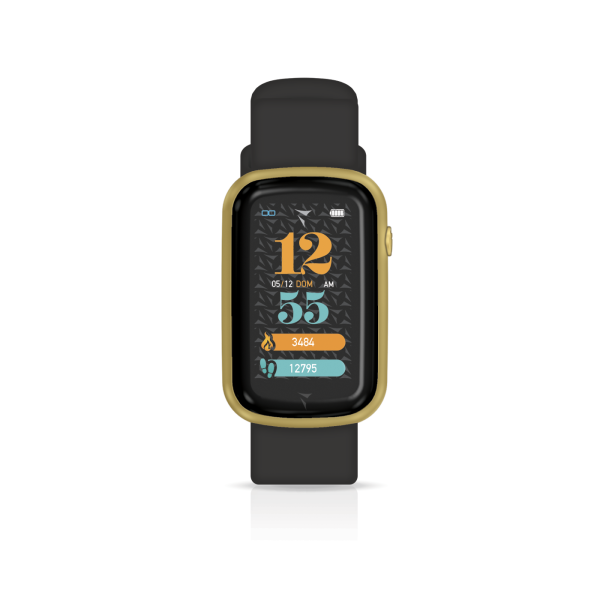 TECHMADE SMARTWATCH TM-STEPS-GDBK CASSA GOLD CINT. BLACK